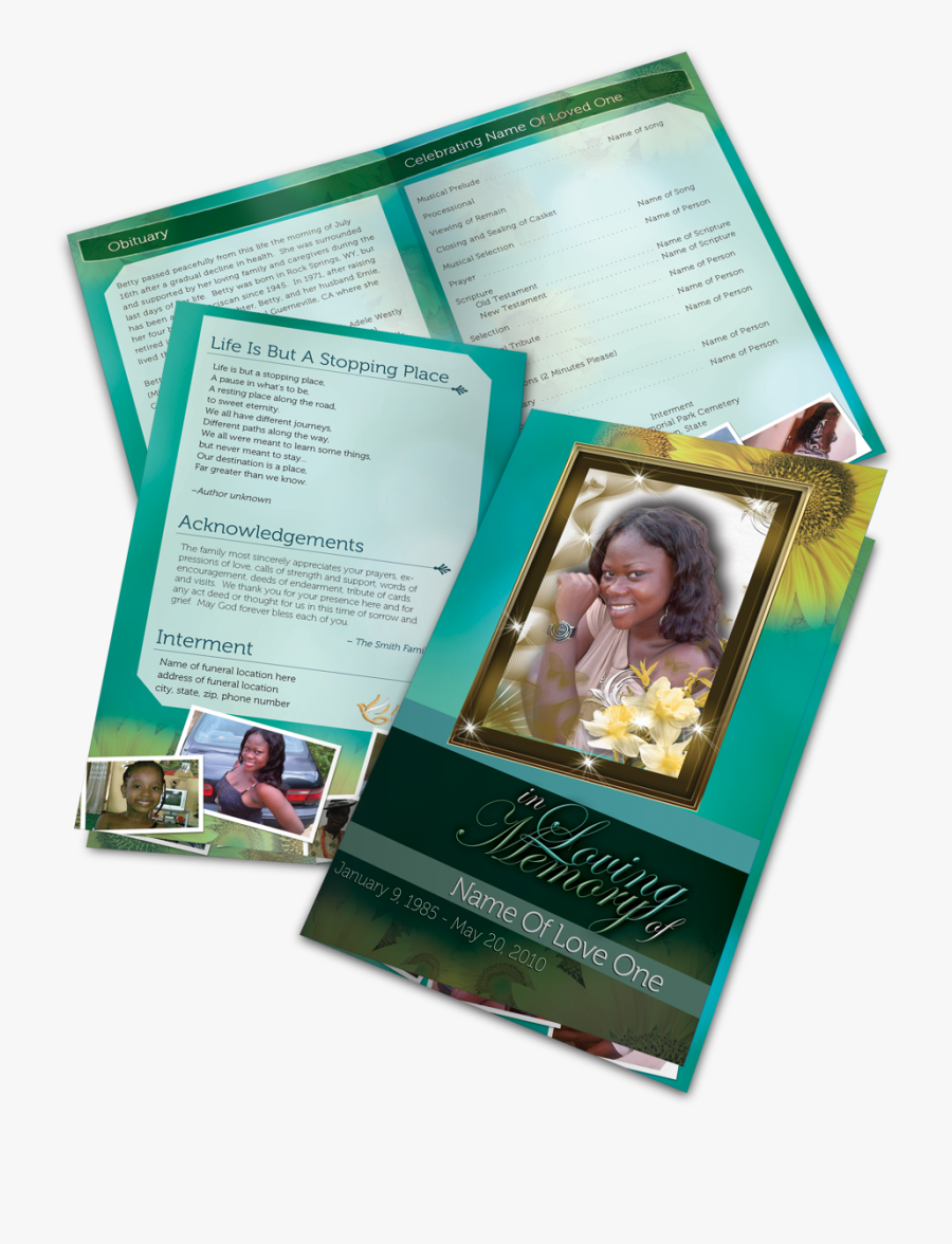 Clip Art Funeral Program Images - Flyer, Transparent Clipart