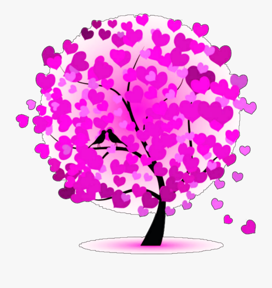 #ftestickers #clipart #tree #hearts #pink - Happy Valentine's Day Trees, Transparent Clipart