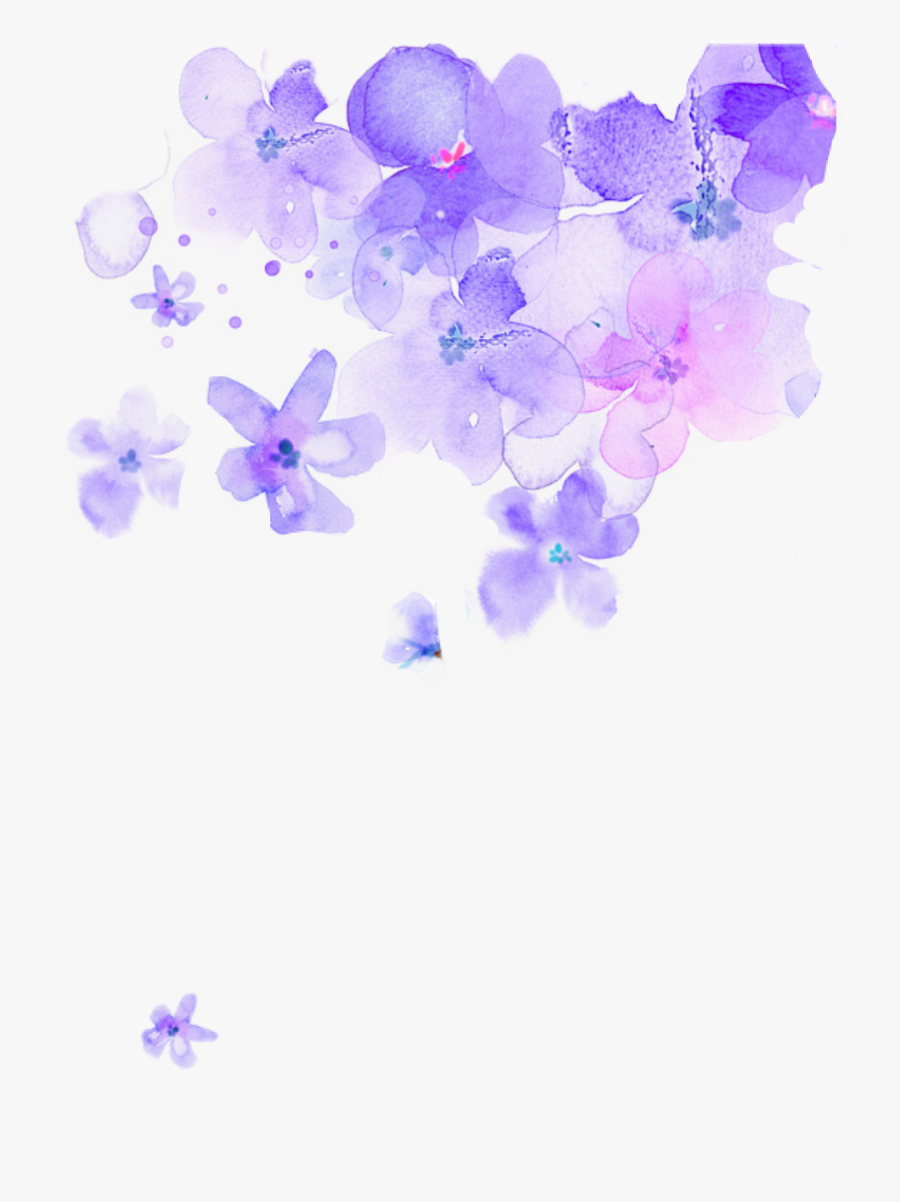 Flowers Watercolor Watercolorflowers Purple - Violet Watercolor Flower Png, Transparent Clipart