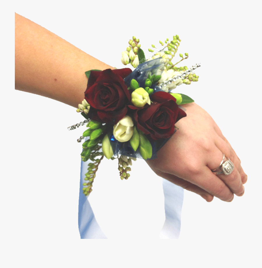 Red Roses Wrist Corsage - Bouquet, Transparent Clipart