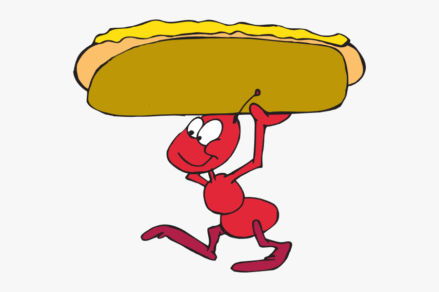 Clipart Of Carry, Carries And Carrying - Cartoon Ant With Food, Transparent Clipart