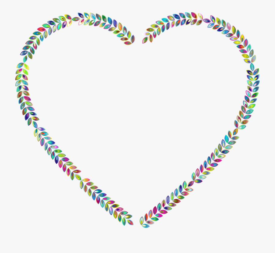 Heart,turquoise,chain - Flower Heart Outline Png, Transparent Clipart