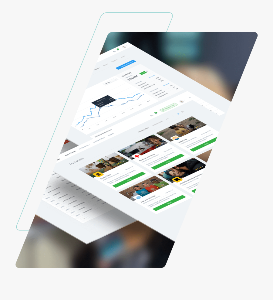 Stacked Images Of The Charitable Giving Platform And - Brochure, Transparent Clipart