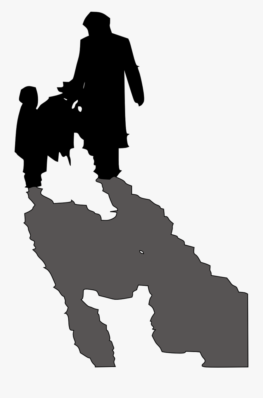 Dad Father Silhouette Free Picture - Carrying A Christmas Tree Silhouette, Transparent Clipart