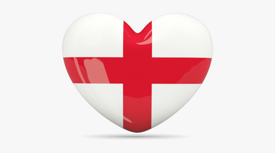 Clip Art Icon Illustration Of England - England Flag In A Heart, Transparent Clipart