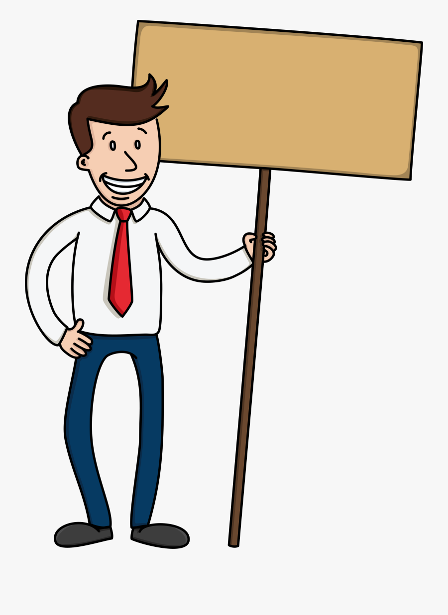 Clip Art File Smiling Businessman Blank - Thinking Light Bulb Person, Transparent Clipart