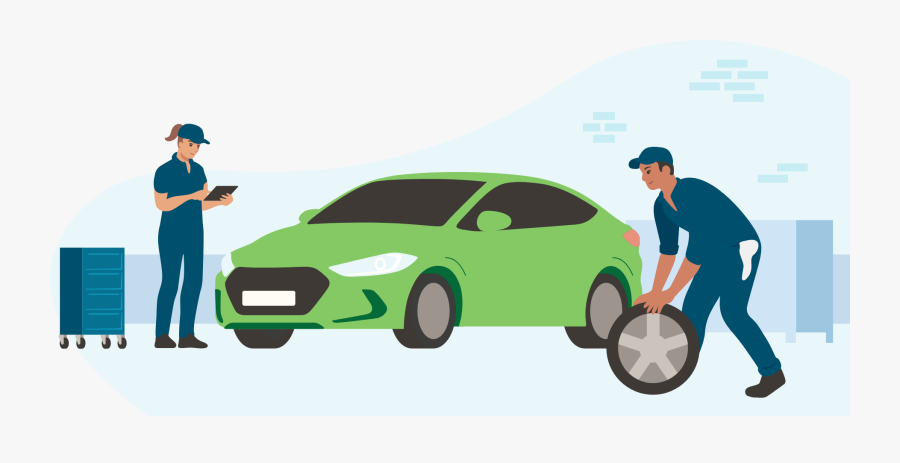 Electric Vehicle Garage Maintenance - Coupé, Transparent Clipart