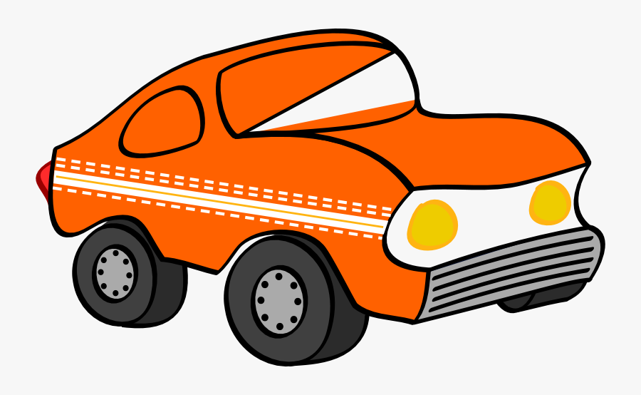 Orange Funny Car - Cartoon Car Clipart, Transparent Clipart