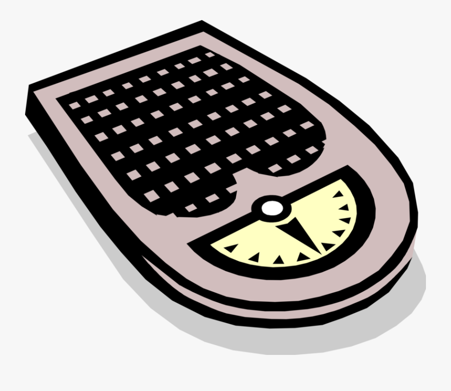 Vector Illustration Of Bathroom Weigh Scale Forcemeasuring , Free