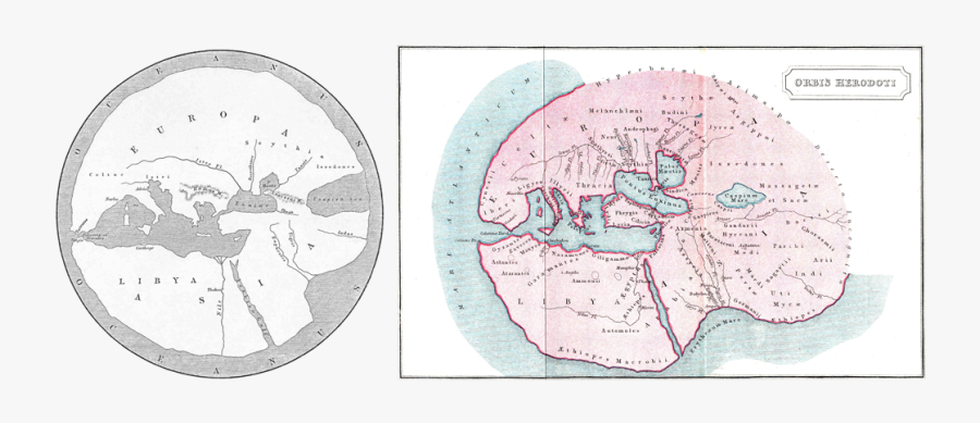 Early Maps By Hecataeus And Herodotus - Herodotus Map Blank, Transparent Clipart