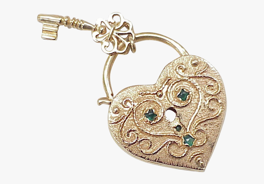 Heart Key Png Transparent - Golden Heart Key Png, Transparent Clipart
