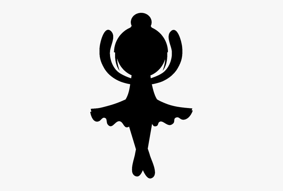 Cute Little Girl Dancing Png Silhouette - Emblem, Transparent Clipart