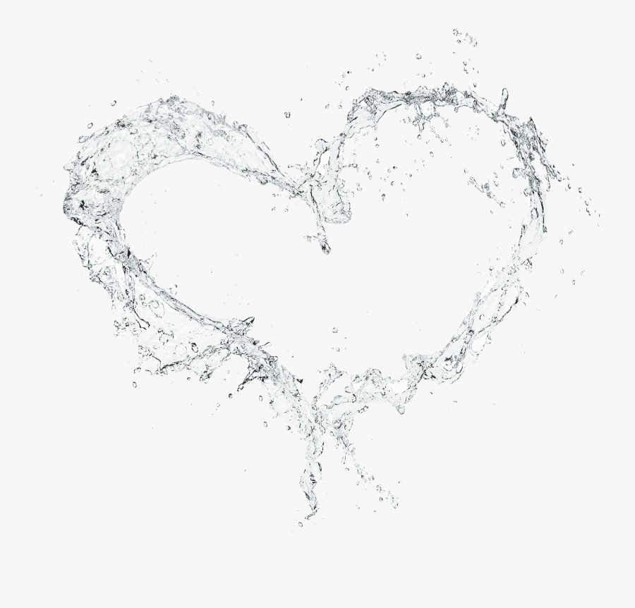 Water Splash Heart Hearts Effects Effect Frame Heart - Water Splash Heart Png, Transparent Clipart