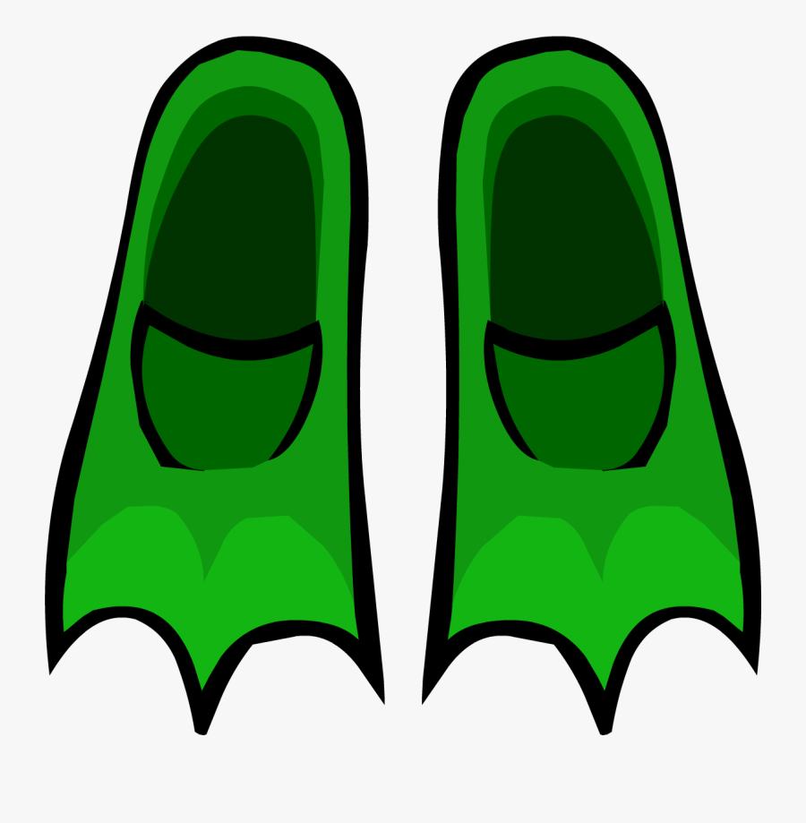 Green Flippers Club Rewritten - Club Penguin Scuba Diver, Transparent Clipart
