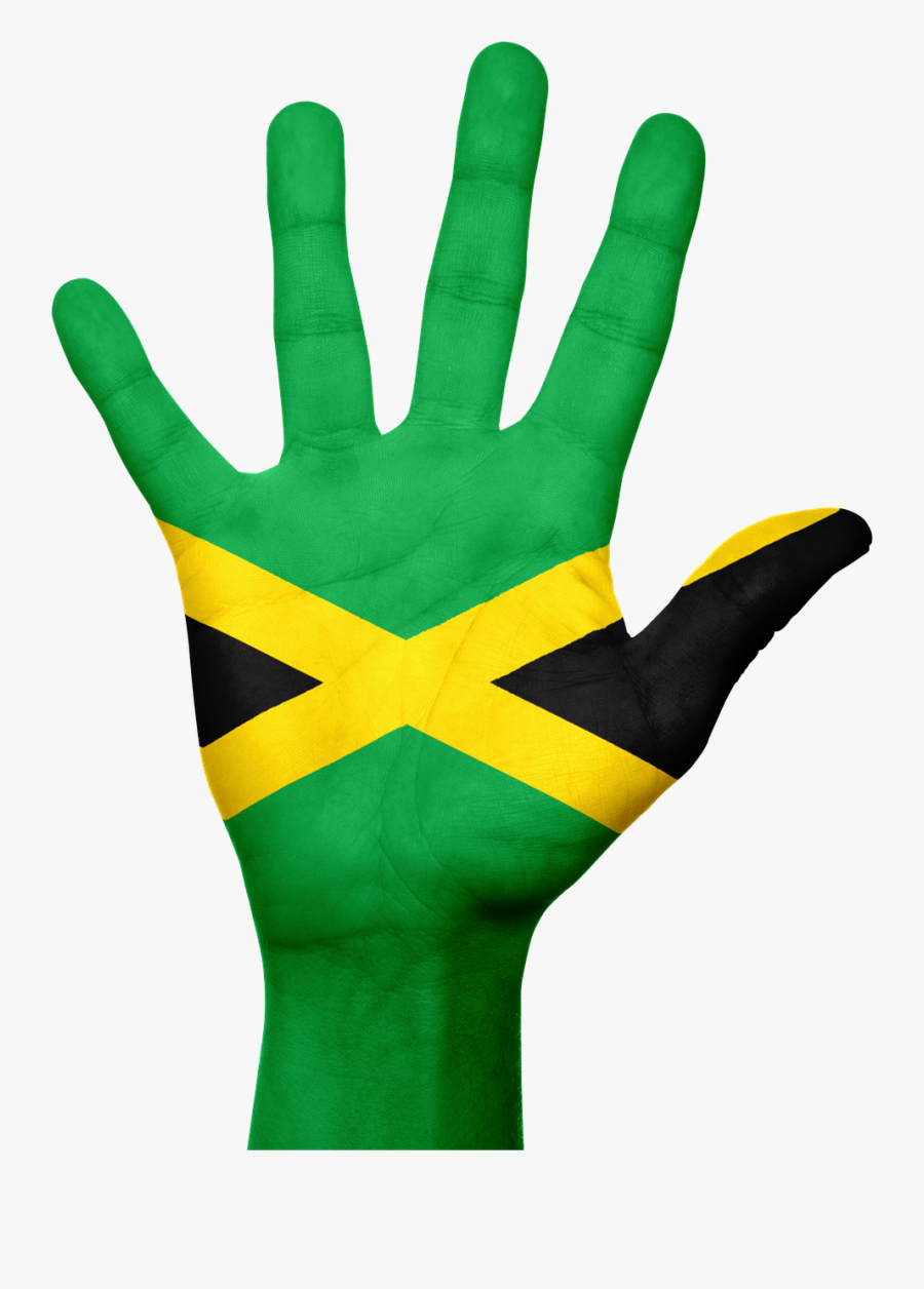 Jamaica Flag Png Transparent Images - Pakistan Flag On Hand, Transparent Clipart