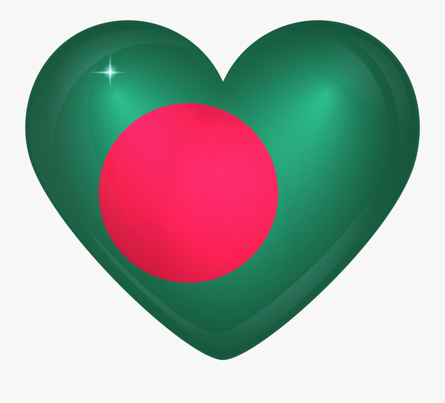 Bangladesh Heart Flag Png, Transparent Clipart