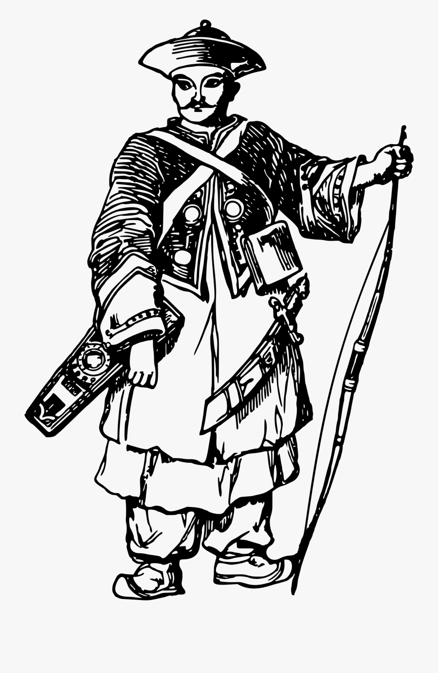 Chinese Clipart Costume Chinese - Ancient Chinese Bow Man, Transparent Clipart