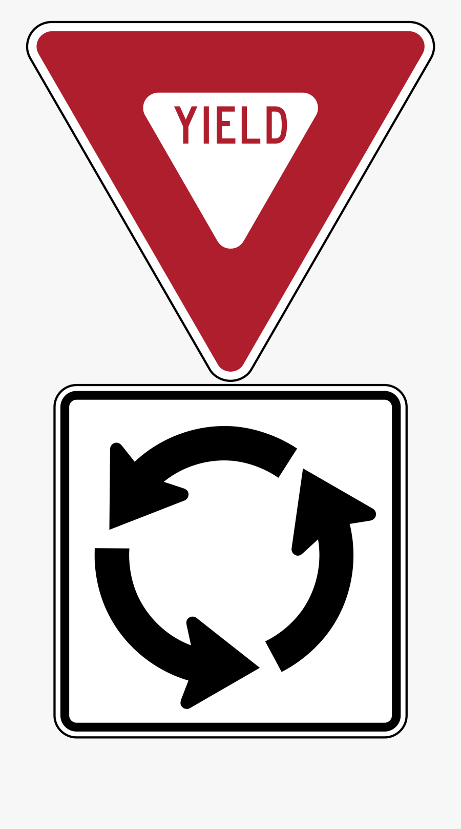 Mutcd Roundabout Signs 1000px Mutcd Sign Assembly R1 - Mutcd Roundabout Signs, Transparent Clipart