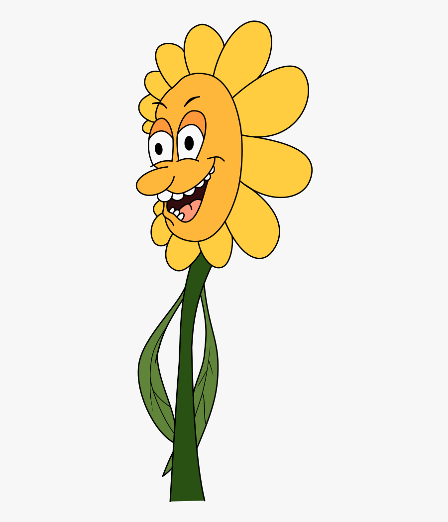 Clip Art Anthropomorphic Plant Flower Cartoon - Cartoon, Transparent Clipart