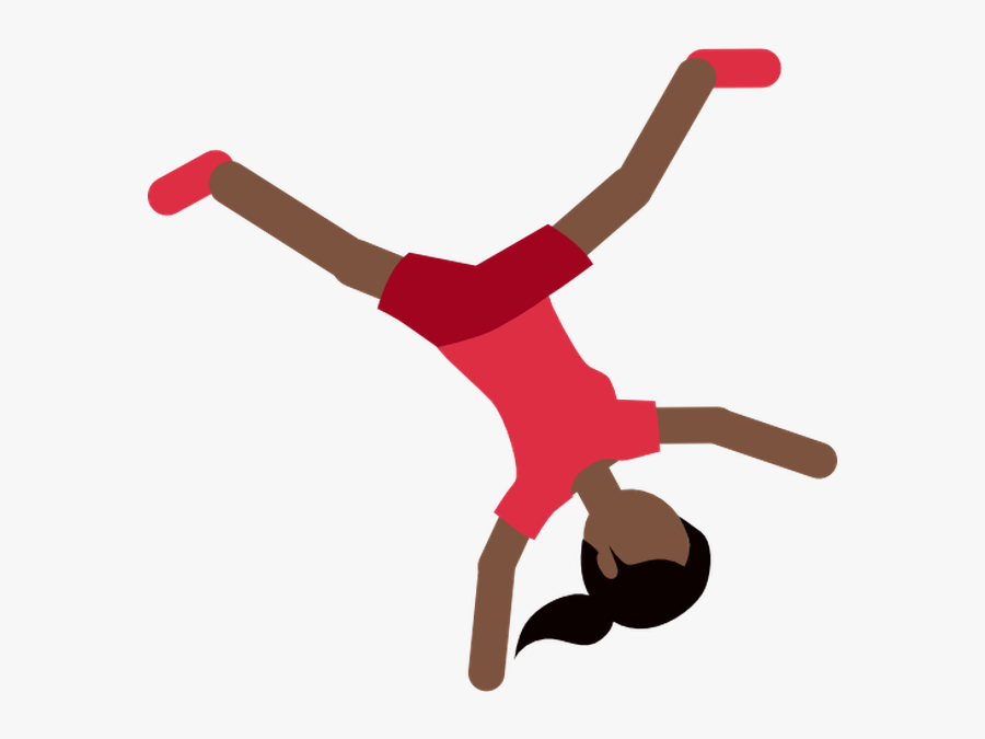 Cartwheel Human Skin Color Dark Skin Homo Sapiens Gymnastics - African Ameeican Woman Running Emoji, Transparent Clipart