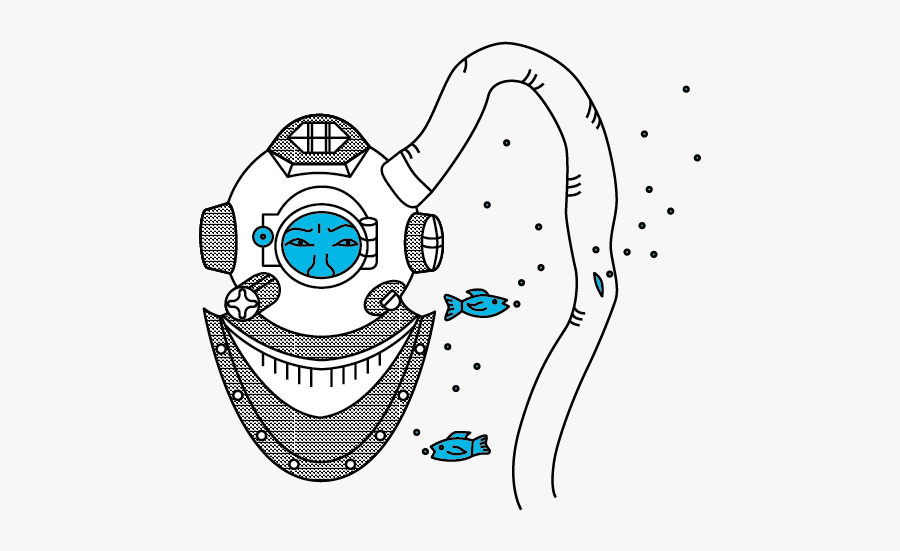 Deep Sea Diving Design Book Illustration - Cartoon, Transparent Clipart