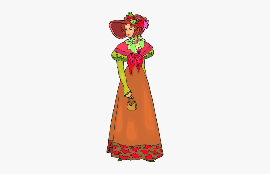 Fancy Lady In Brown - Clip Art, Transparent Clipart