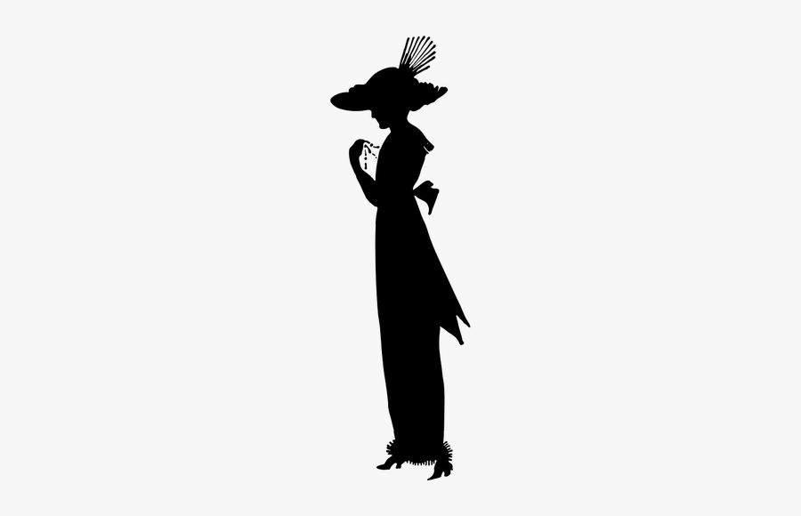 Fancy Lady Silhouette - Woman Hat Silhouette Png, Transparent Clipart