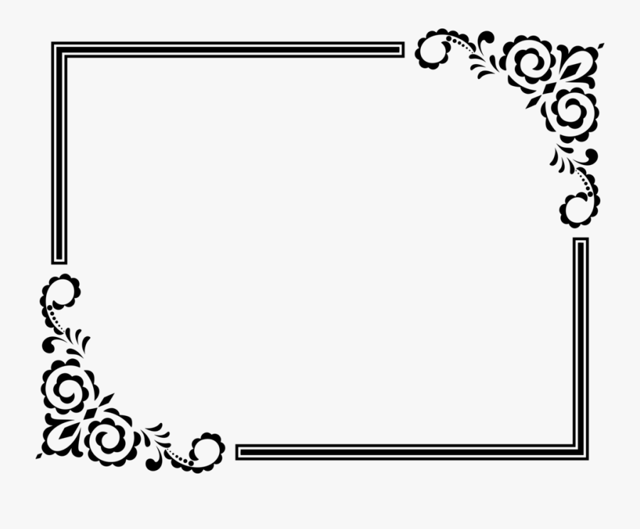 Picture Frame,square,angle - Black Border For Powerpoint, Transparent Clipart