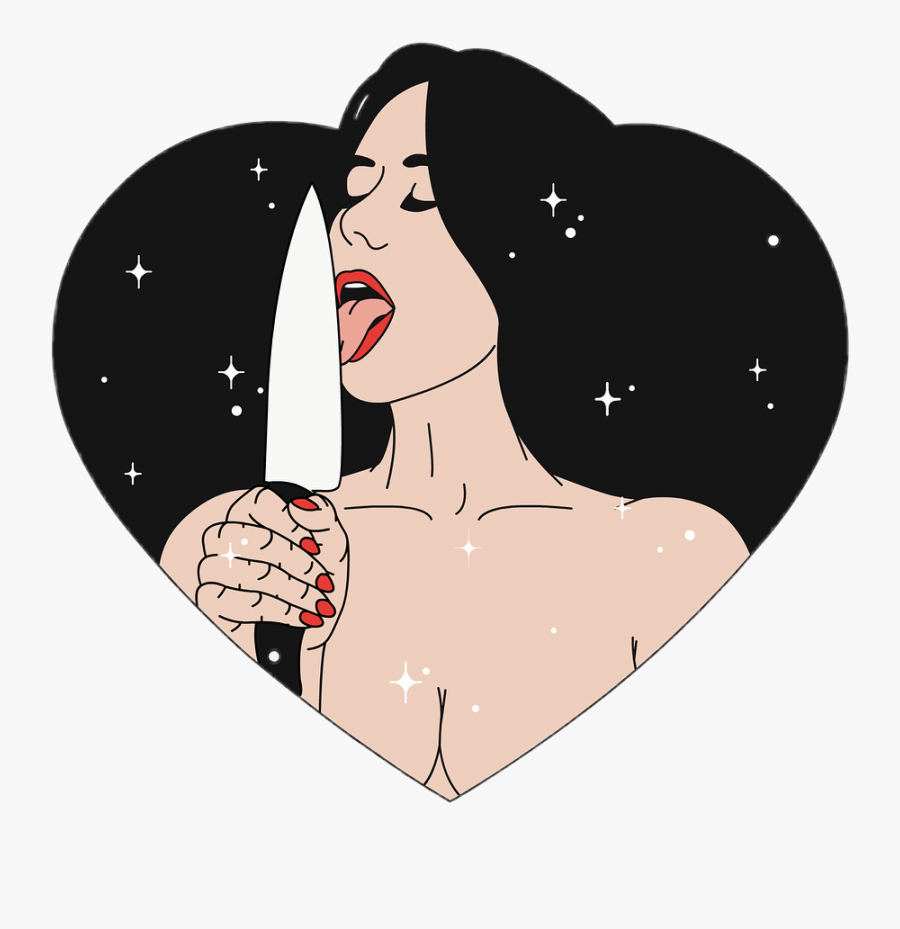 Woman With Knife Png, Transparent Clipart