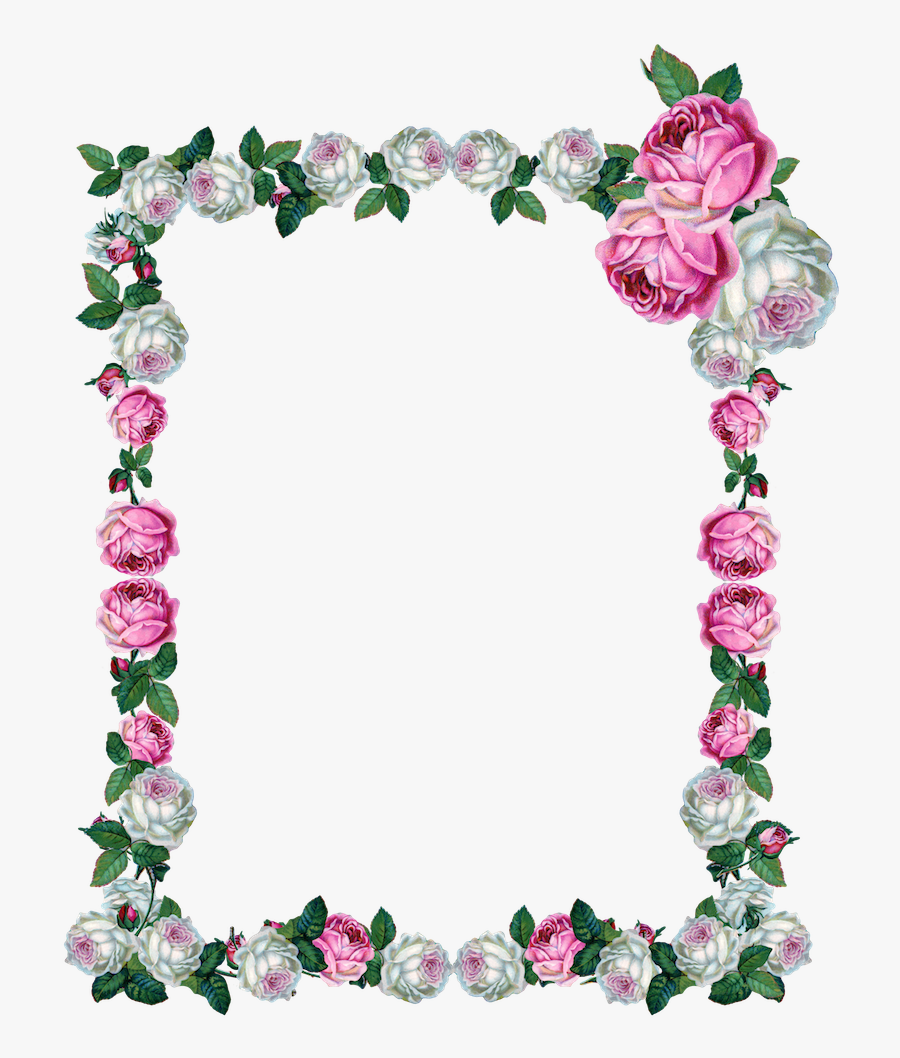 Free Digital Vintage Rose Frame Png Clipart , Png Download - Clipart Vintage Rose Frame, Transparent Clipart
