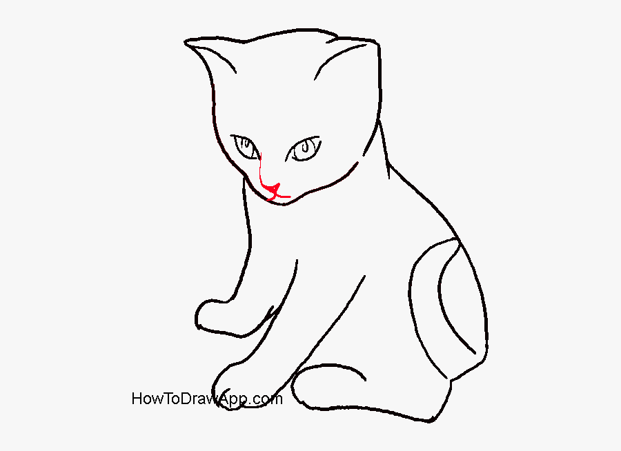 Realistic - Mouse - Drawing - Draw A Small Cat Sitting, Transparent Clipart