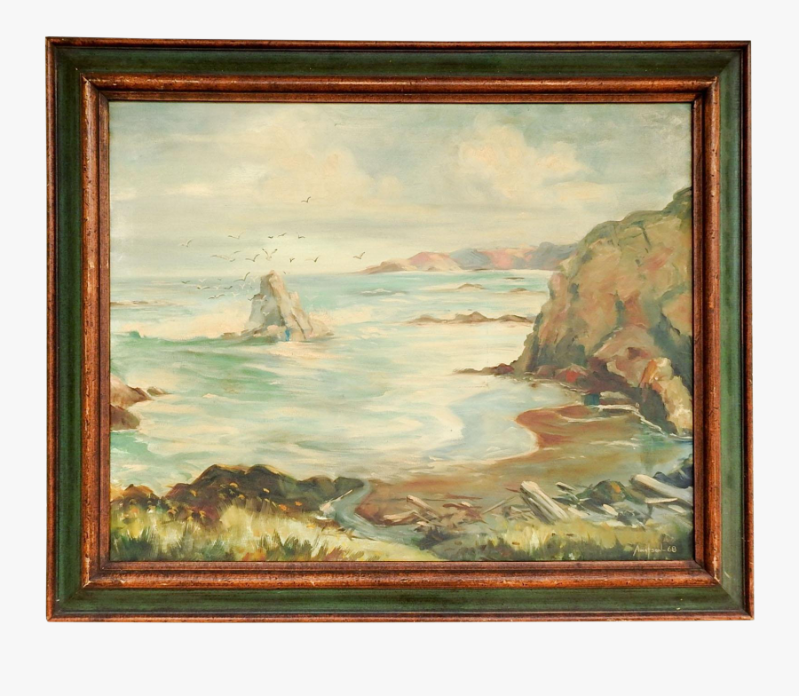 Clip Art Seascape Rocky Painting Chairish - Picture Frame, Transparent Clipart
