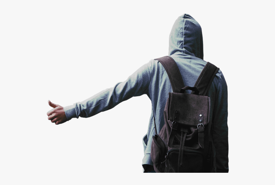 Hitchhiker - Man With Hood Png, Transparent Clipart