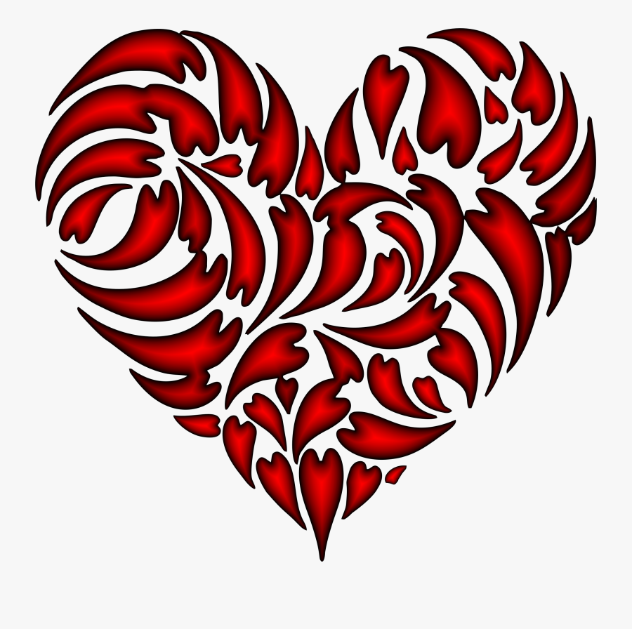Abstract Distorted Heart Fractal Crimson Clip Arts, Transparent Clipart