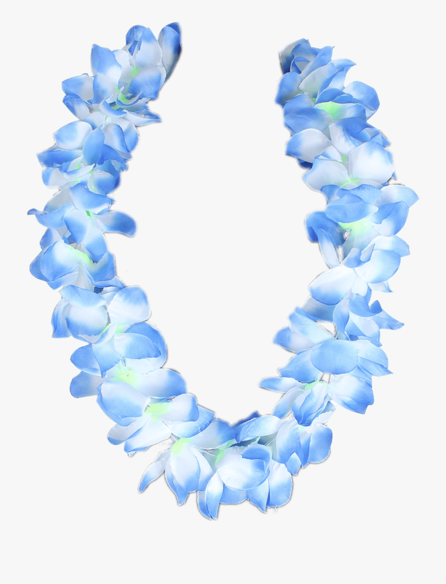 Blue Hawaiian Flower Necklace - Hawaiian Flower Necklace Png , Free
