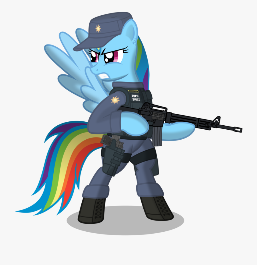 Transparent Swat Team Png - My Little Pony Rainbow Dash Gun, Transparent Clipart
