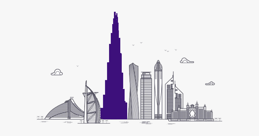 Burj Khalifa At The Top - Dubai Vector, Transparent Clipart