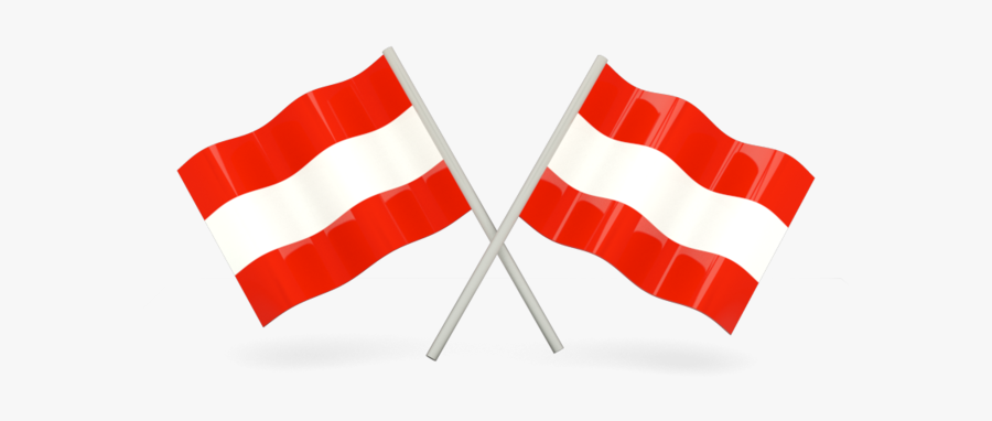 Austria Two Wavy Flags - Transparent Monaco Flag, Transparent Clipart