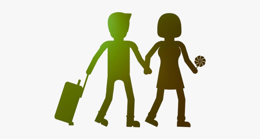 Husband Wife Traveling Sketch Png - Illustration, Transparent Clipart