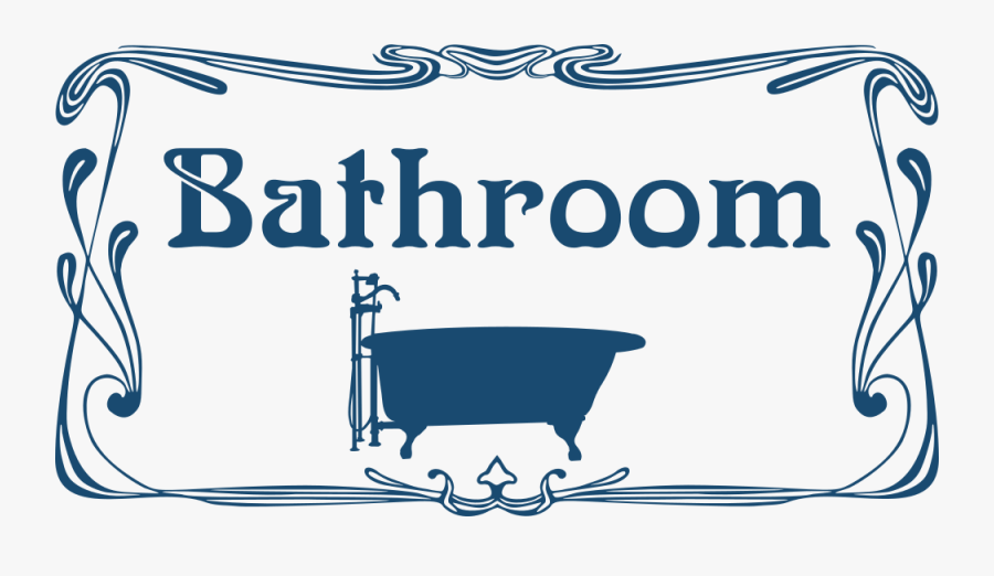 Bathroom Door Sign - Text Box Frame Png, Transparent Clipart