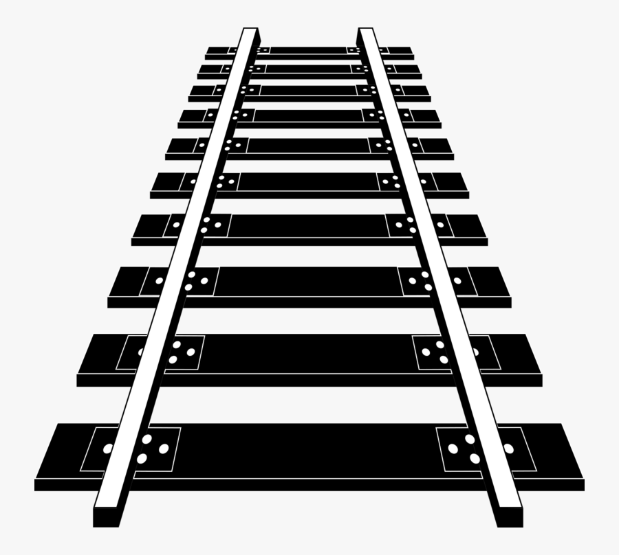 Railroad Tracks Png Image Free Download - Train Track Clipart Black And White, Transparent Clipart