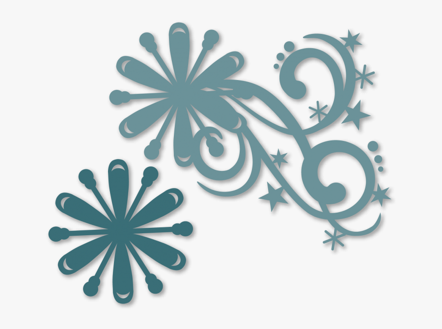 Snowflake Stars Flourish - Flower Silhouette, Transparent Clipart