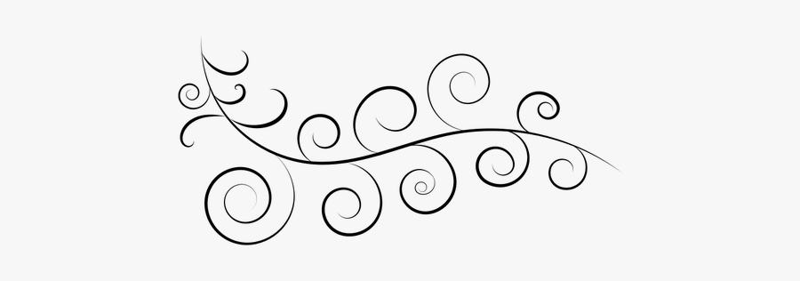 Clip Art Of Thin Flourish Branch - Desenho Ramos De Folhas Png, Transparent Clipart