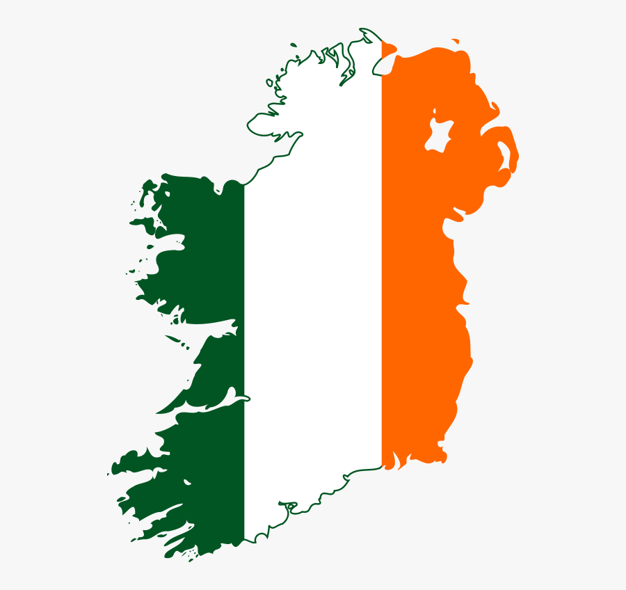 Map Irish Of National Flag Ireland Clipart - Ireland Flag Map, Transparent Clipart