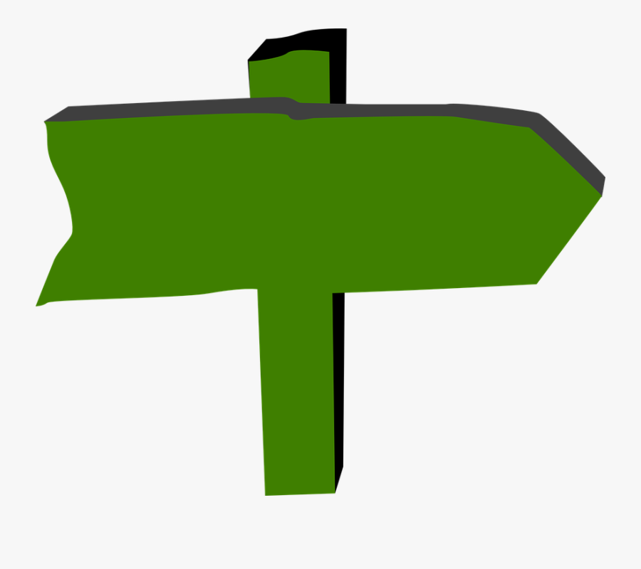 Sign, Lamp, Post, Direction, Right, Blank, Green - Street Light, Transparent Clipart