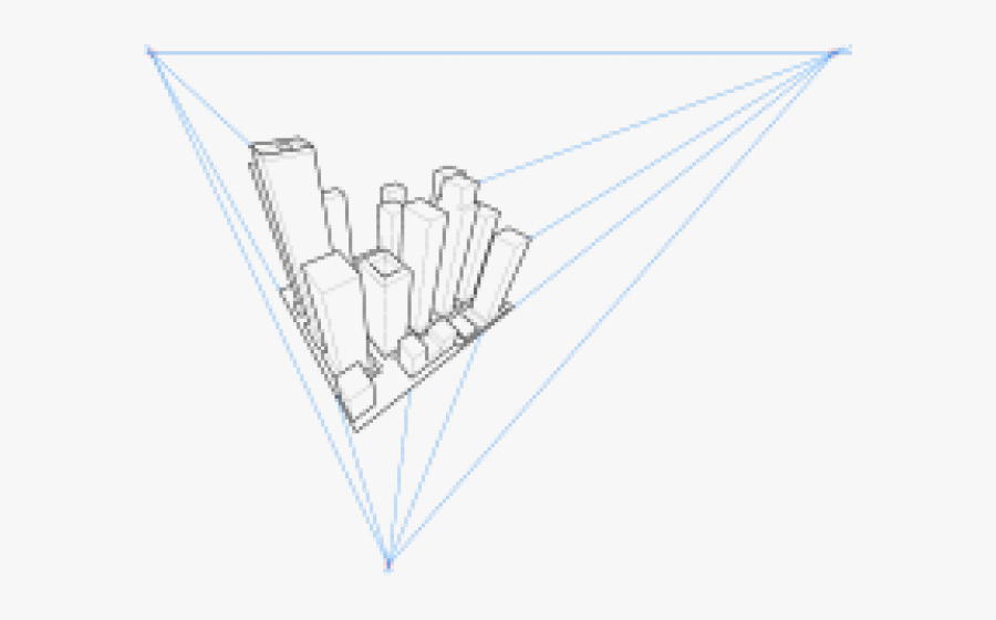 Drawn Cilff 2 Point Perspective - Beginner Easy Aerial Perspective Drawing, Transparent Clipart