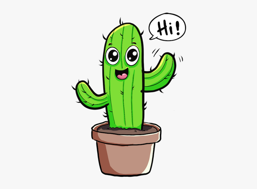 Cute Cactus Messages Sticker-2 - San Pedro Cactus, Transparent Clipart