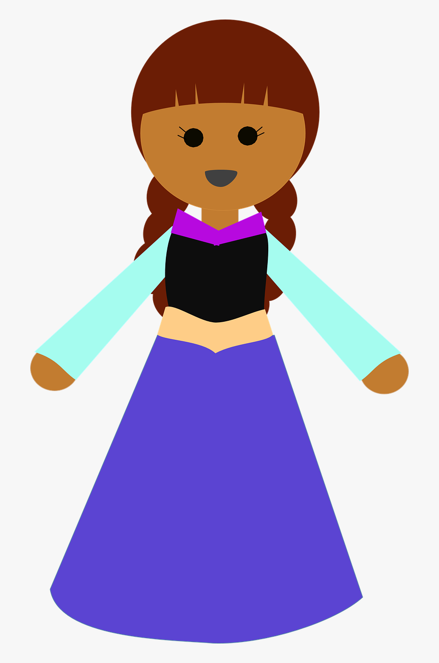 Girls Princesses Black Free Picture - Girl, Transparent Clipart