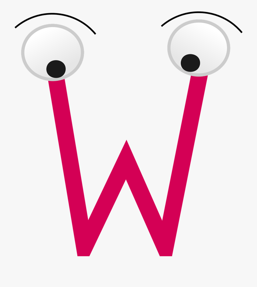 Letter W With Eyes, Transparent Clipart