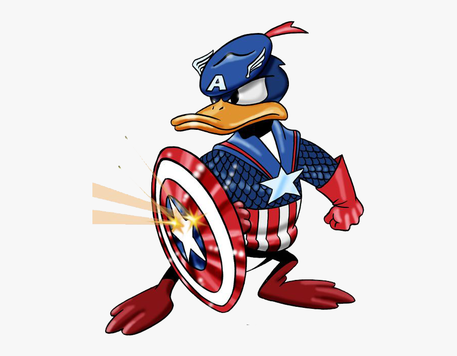 Mickey America T-shirt Donald Iron Duck Captain Clipart - Donald Duck Super Hero, Transparent Clipart